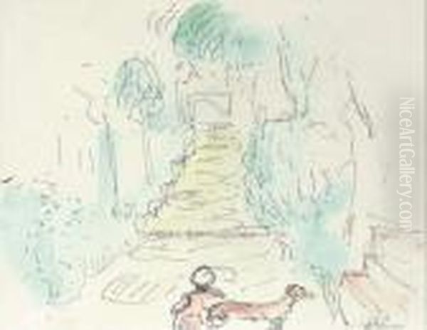 Enfant Et Chien Au Jardin - view 1