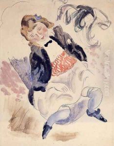 Seated Young Girl by Jules Pascin