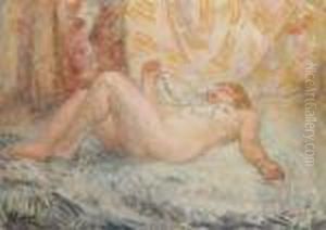 Nu Allonge Au Collier De Perles by Henri Lebasque