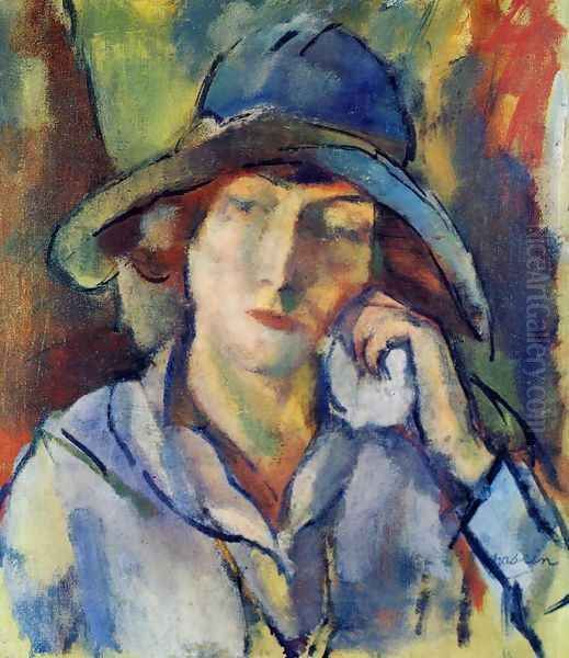 Hermine in a Blue Hat - view 1