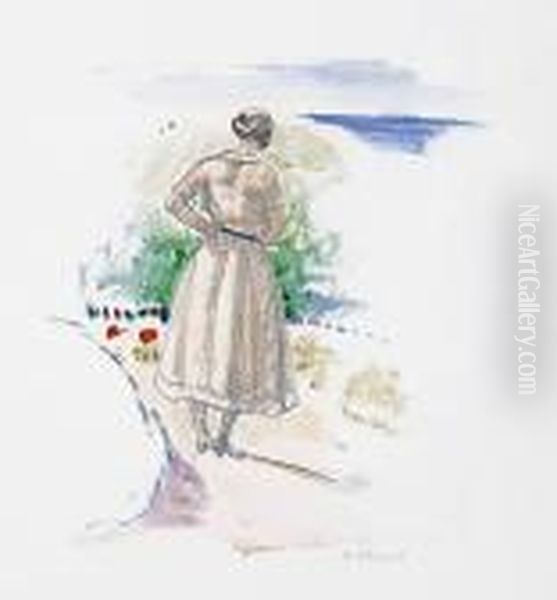 Jeune Femme Contemplant La Mer - view 1