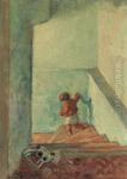 Enfant Dans Un Escalier - view 1