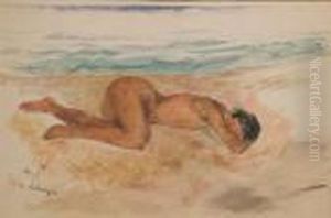 Femme Endormie Sur La Plage by Henri Lebasque