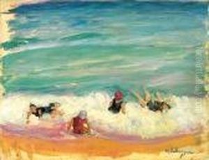 La Baignade A Prefailles, Vers 1922 by Henri Lebasque