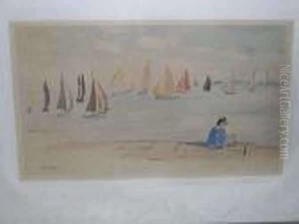 "femme Assie Sur Le Bord Du Quai" H - view 1