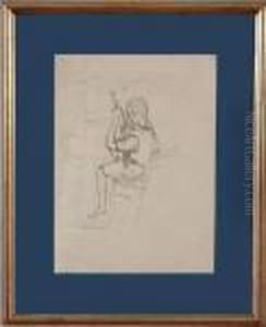 Enfant Assis Accordant Un Violon