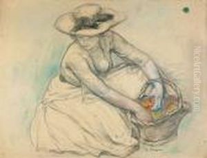 Jeune Femme Au Panier De Fruits by Henri Lebasque