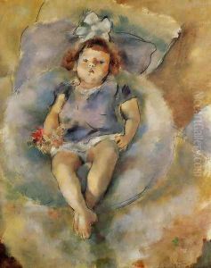 Little Girl with a White Ribbon by Jules Pascin