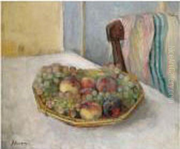 Corbeille De Raisins Et Peches - view 1