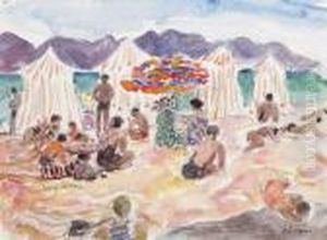 Le Cannet, Scene De Plage, Circa 1925-1930 Le Cannet, Scene De Plage, Circa 1925-1930