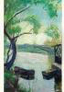 Bord De Riviere Avec Barque, Vers 1905 by Henri Lebasque