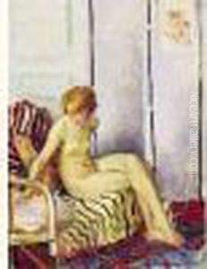 Nu Au Fauteuil. by Henri Lebasque