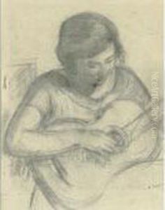 Jeune Fille A La Guitare by Henri Lebasque