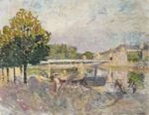 Travailleurs Au Bord De La Marne by Henri Lebasque
