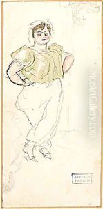 La femme dans une chemise verte by Jules Pascin