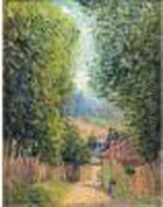 Femme Dans Un Village En Montagne by Henri Lebasque