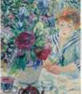 Femme Au Vase De Fleurs by Henri Lebasque