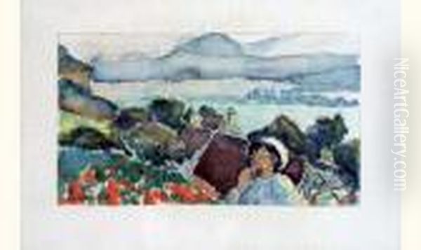 Jeune Fille Dans Un Paysage - view 1