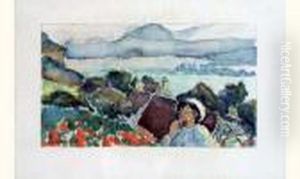 Jeune Fille Dans Un Paysage by Henri Lebasque