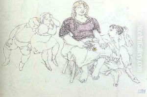 Two Couples 1905-1906 by Jules Pascin