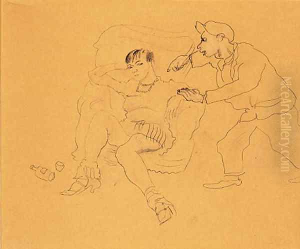Un garcon et une femme assise - view 1