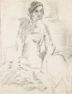 A Seated Woman With Long Earrings A Seated Woman With Long Earrings