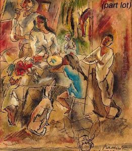 Famille cubaine a table by Jules Pascin