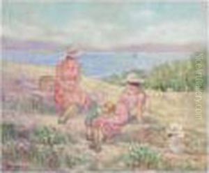 Femme Et Enfants Sur La Cote Mediterraneene Femme Et Enfants Sur La Cote Mediterraneene