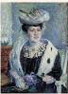 Portrait De Madame Guillaumin Au Bouquet De Violettes