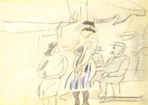 Personnages dans la rue by Jules Pascin