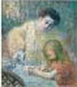 Le Petit Dejeuner (madame Lebasque Et Sa Fille Martha) by Henri Lebasque