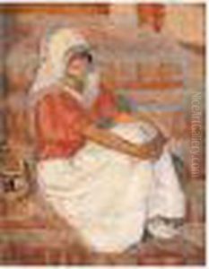 Saint-jean-de-monts, Jeune Femme Assise by Henri Lebasque