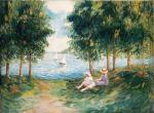 Deux Jeunes Filles Au Bord De L'eau - view 1