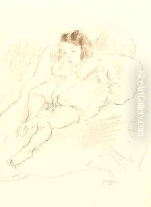Jeune fille assise by Jules Pascin