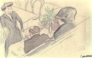 Le restaurant by Jules Pascin