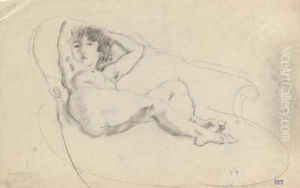 Nu allonge by Jules Pascin