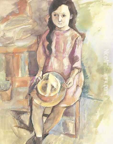 Fillette au chapeau - view 1