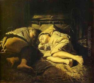 Sleeping children, 1870 by Vasily Perov