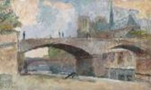 Le Pont De L'archeveche Et Notre-dame De Paris by Albert Lebourg