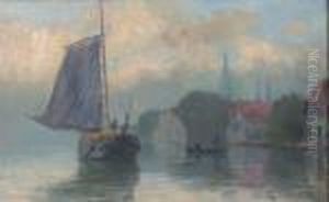 Les Bords De La Schie, A Delft Par Temps De Brouillard