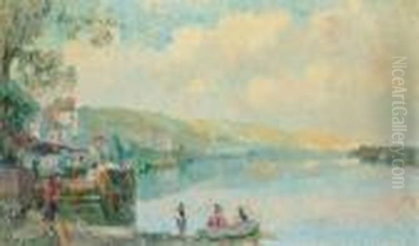 Les Bords De La Seine A La Bouille by Albert Lebourg