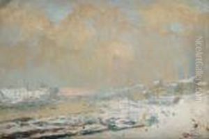 Vue De Rouen Enneige by Albert Lebourg