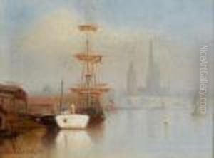 La Seine A Rouen Avec La Cathedrale