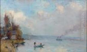 Bateaux Sur La Seine Aux Environs De Rouen, Matin D'automne