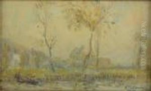 Les Bords De L'etang De Chalou-moulineux, En Automne by Albert Lebourg