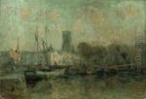 Le Port De La Rochelle Avant La Tombee De La Nuit by Albert Lebourg