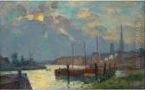 Le Port Et La Cathedrale De Rouen