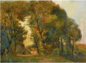 Foret En Automne Aux Environs De Rouen by Albert Lebourg