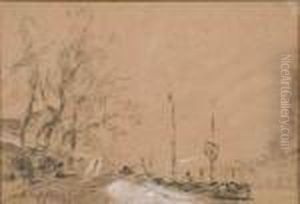 Peniches A Quai by Albert Lebourg