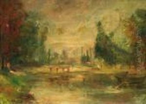 Herbstliche Flusslandschaft by Albert Lebourg